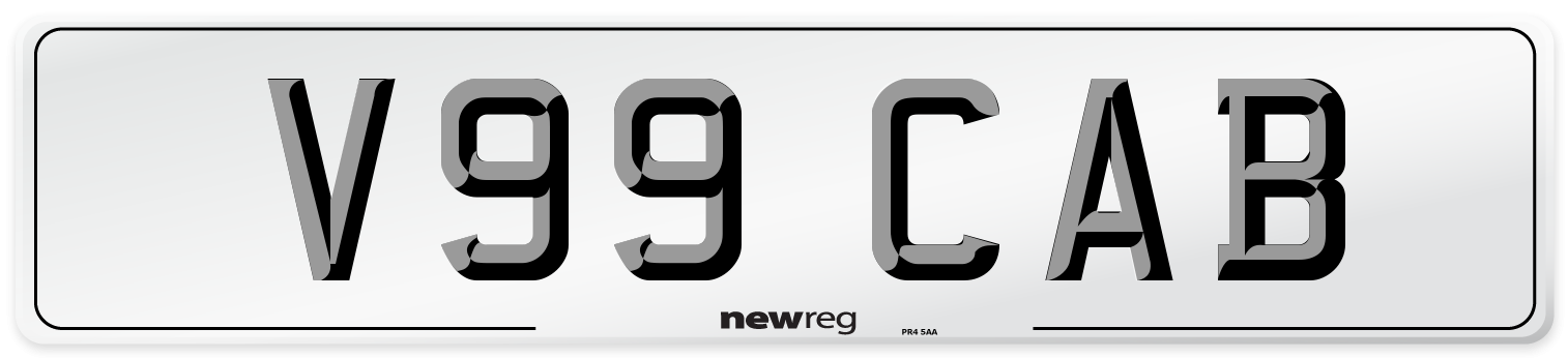 V99 CAB Number Plate from New Reg